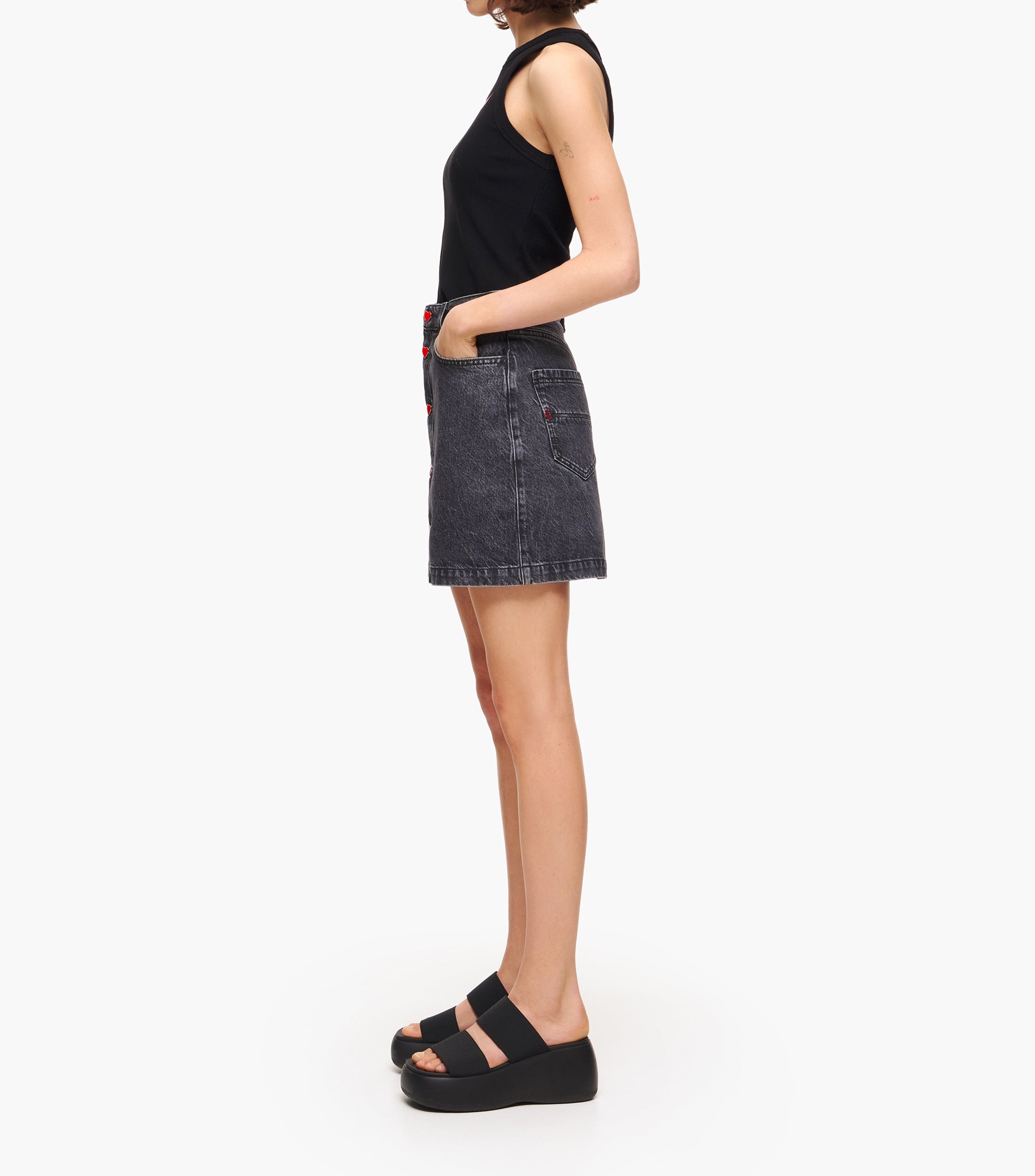 Minifalda denim negra