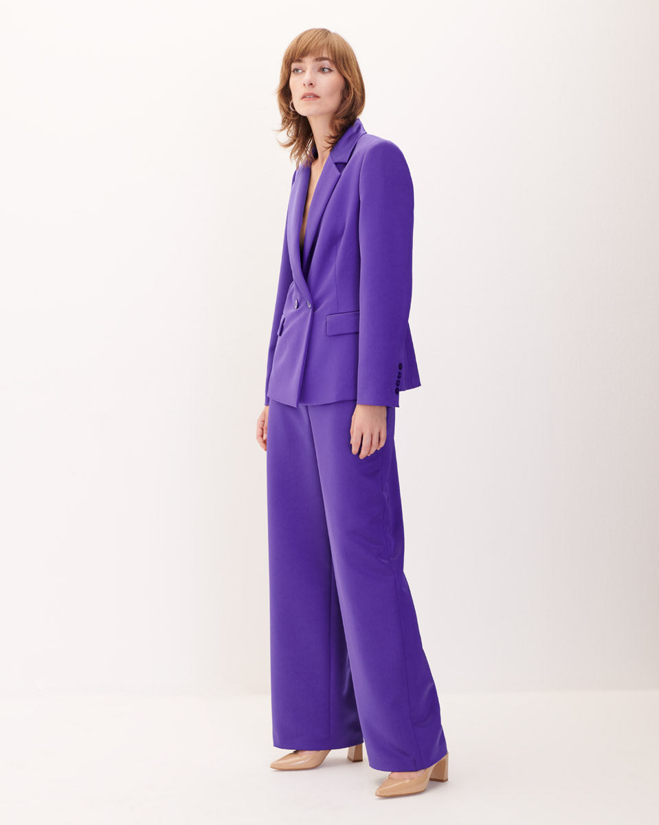 Blazer Morado De Sat√≠n Cruzado