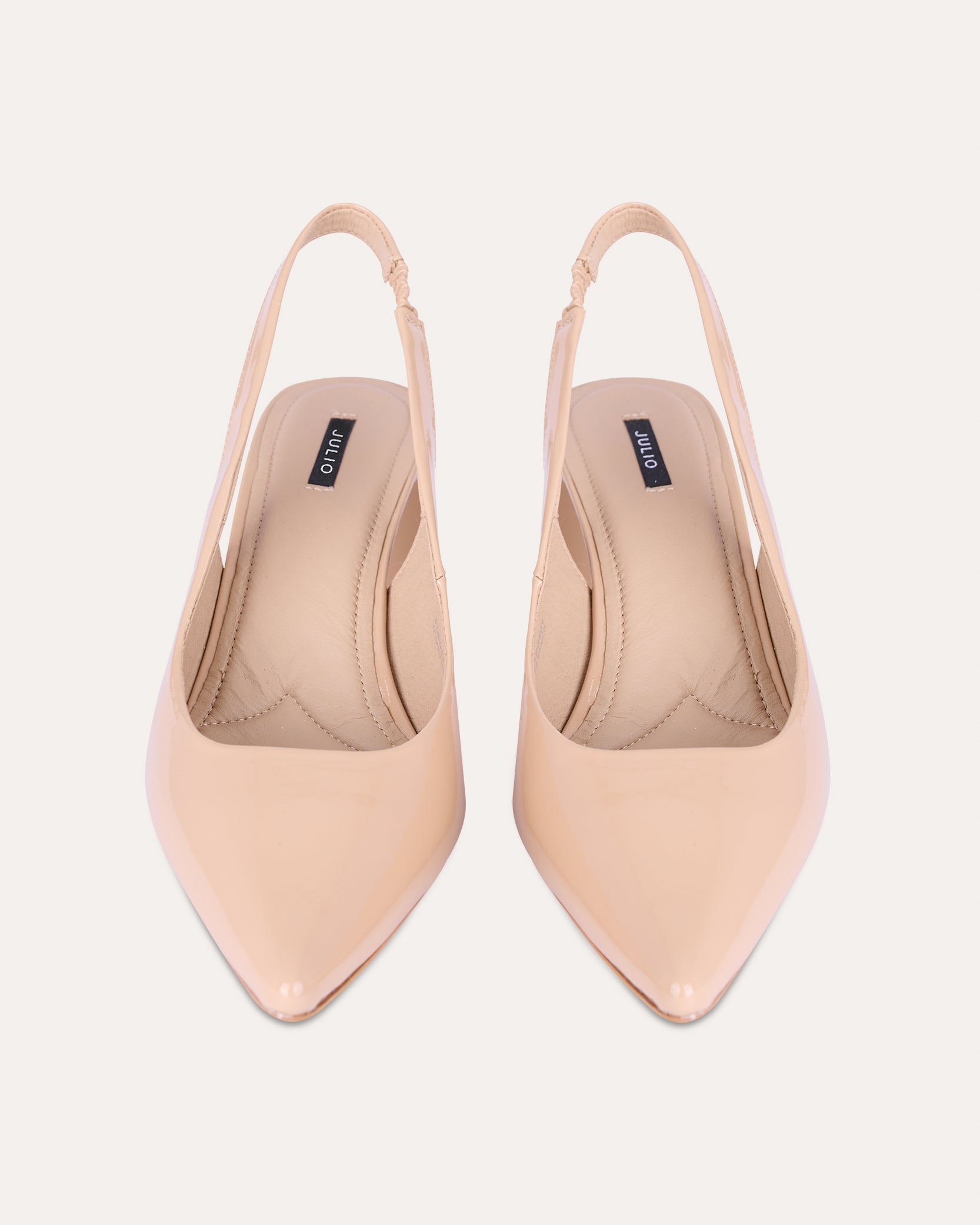 Zapatos Slingback Beige De Charol