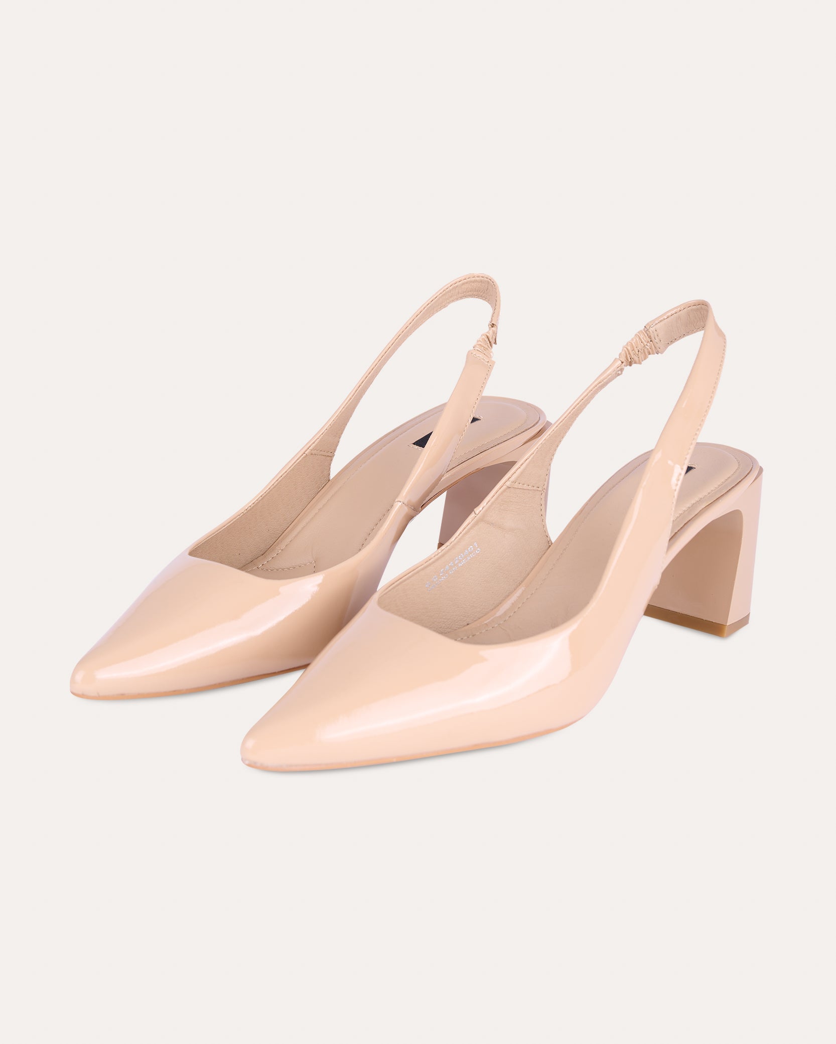 Zapatos Slingback Beige De Charol